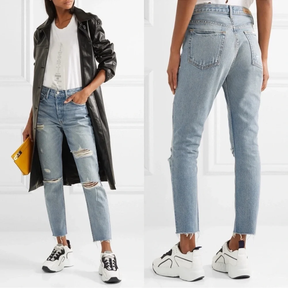 GRLFRND Jeans Karolina High Rise Jean size 26 in a little more love distressed - Picture 1 of 16